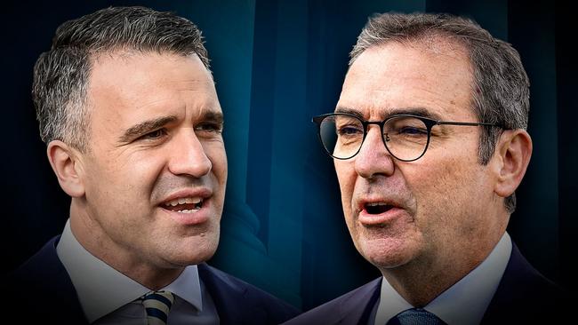 SA Press Club debate between Peter Malinauskas and Steven Marshall. Artwork: Steve Grice/The Advertiser