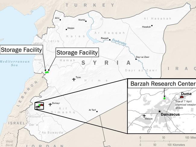 The Department of Defense released this map of the US air strikes in Syria.