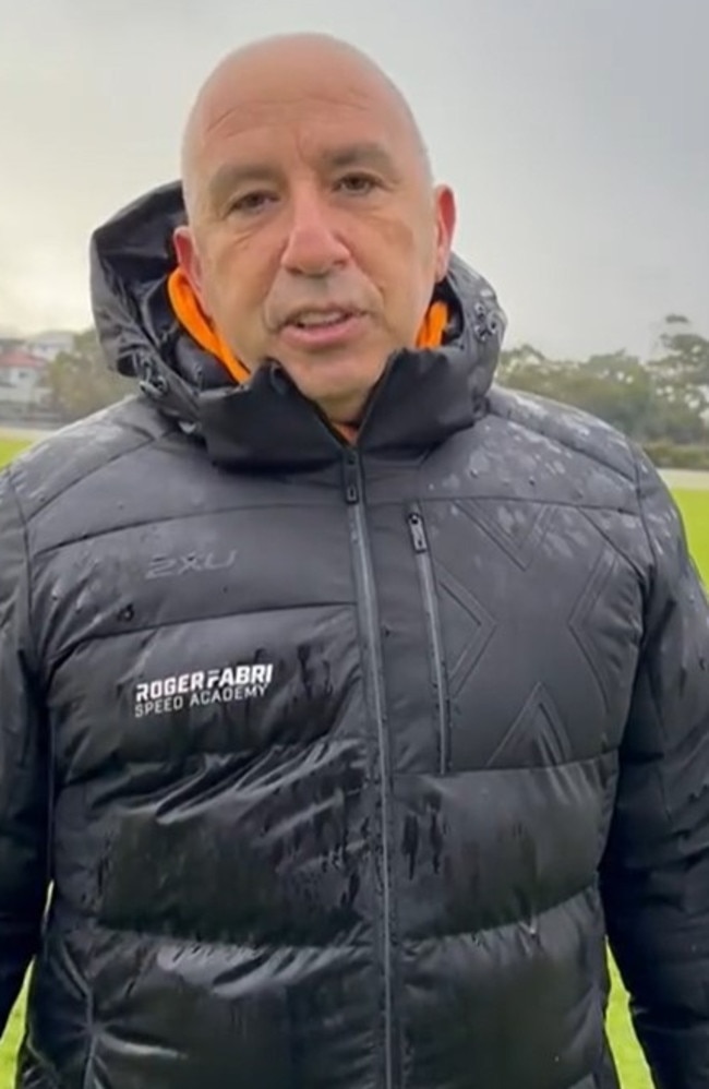 Roger Fabri, a legendary Australian sprinting coach, believes the constant closures of sporting grounds and postponement of fixtures across the country due to rain are seriously risking Australia’s lauded sporting prowess. Picture: TikTok