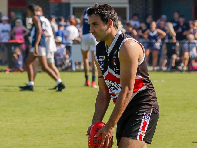 Trent Dennis-Lane in action for Bonbeach in the MPNFL. Picture: Aaron Cook