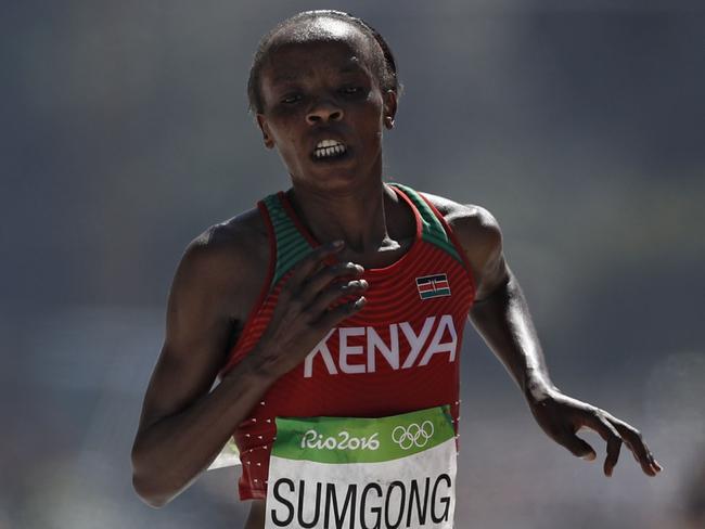 (Kenya's Jemima Sumgong during the women's marathon in Rio.