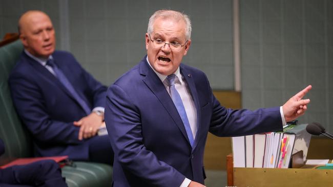 Scott Morrison during question time on Thursday. Picture: Getty Images.