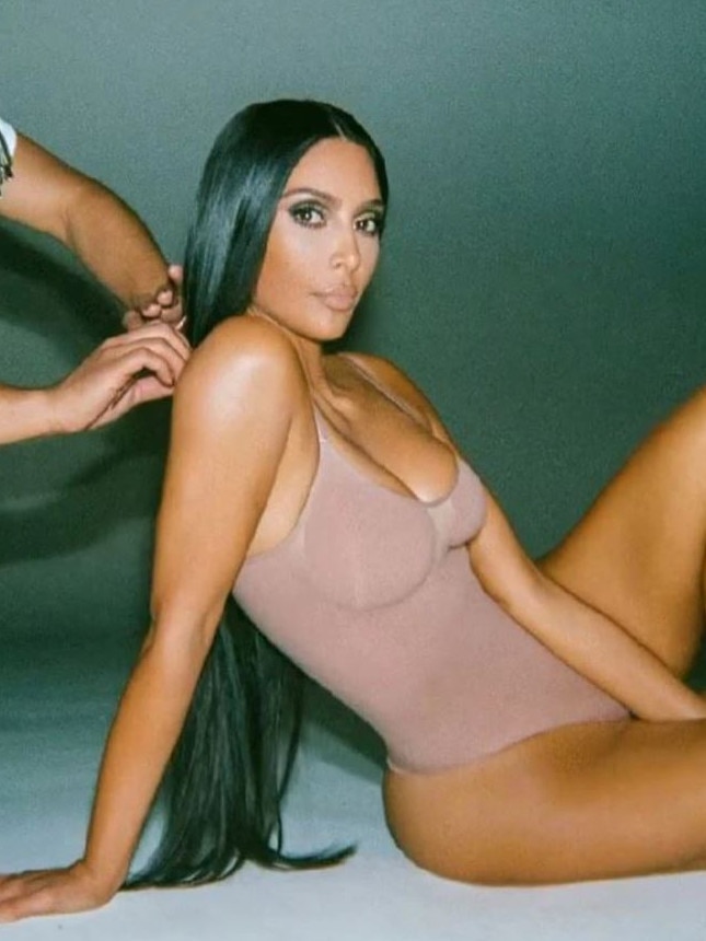 The bodysuit is from Kim Kardashian’s shapewear line. Picture: Instagram/Skims