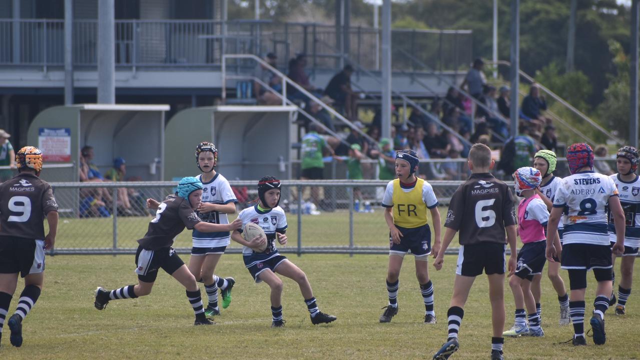 Connor Oschatz for the Brothers White against the Magpies in the RLMD U11 Mixed division at RLMD Fields, August 7, 2021. Picture: Matthew Forrest