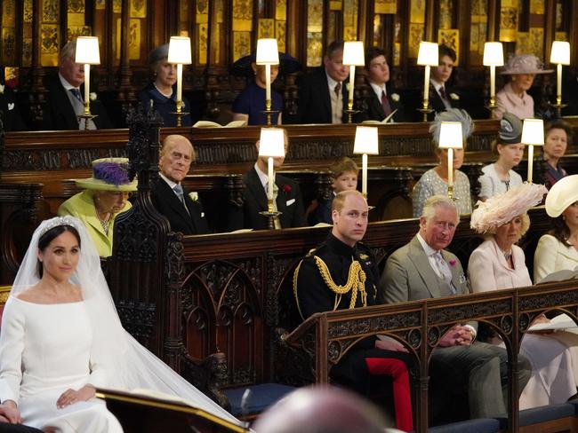 Meghan Markle at her 2018 wedding to Prince Harry. Picture: AFP