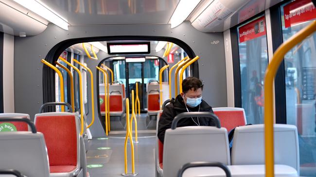 The light rail during the Sydney lockdown. Picture: NCA NewsWire / Jeremy Piper