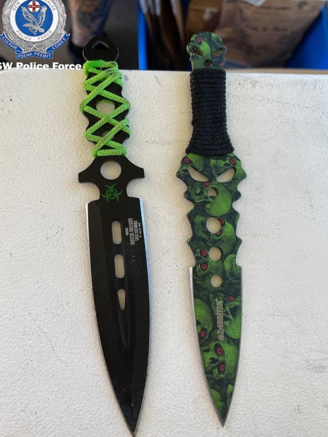 And two of the knives. Pictures: NSW Police