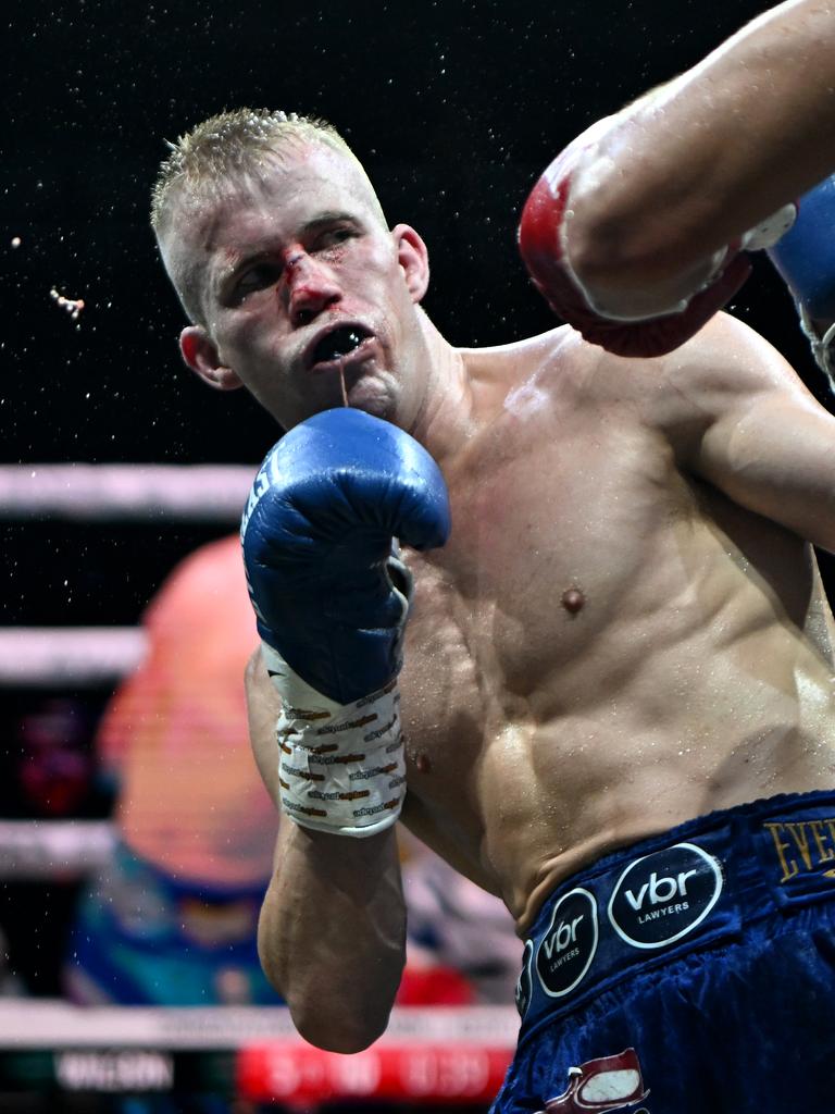 Wilson shows the scars of battle. Picture: Scott Davis / Ace Boxing