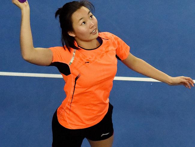 Sports Star Templestowe's Joy Lai, 18, has been selected to represent Australia at badminton's Sudirman Cup on the Gold Coast, it's the main lead in event for badminton before next year's Commonwealth Games. Joy training at Mitcham Badminton Centre. Picture: Steve Tanner