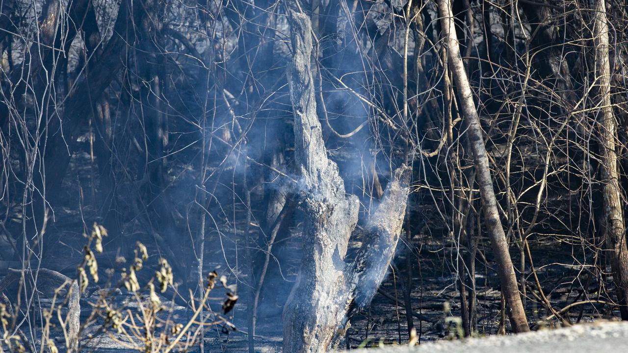 Fire damage at Peregian Beach. Picture: Lachie Millard