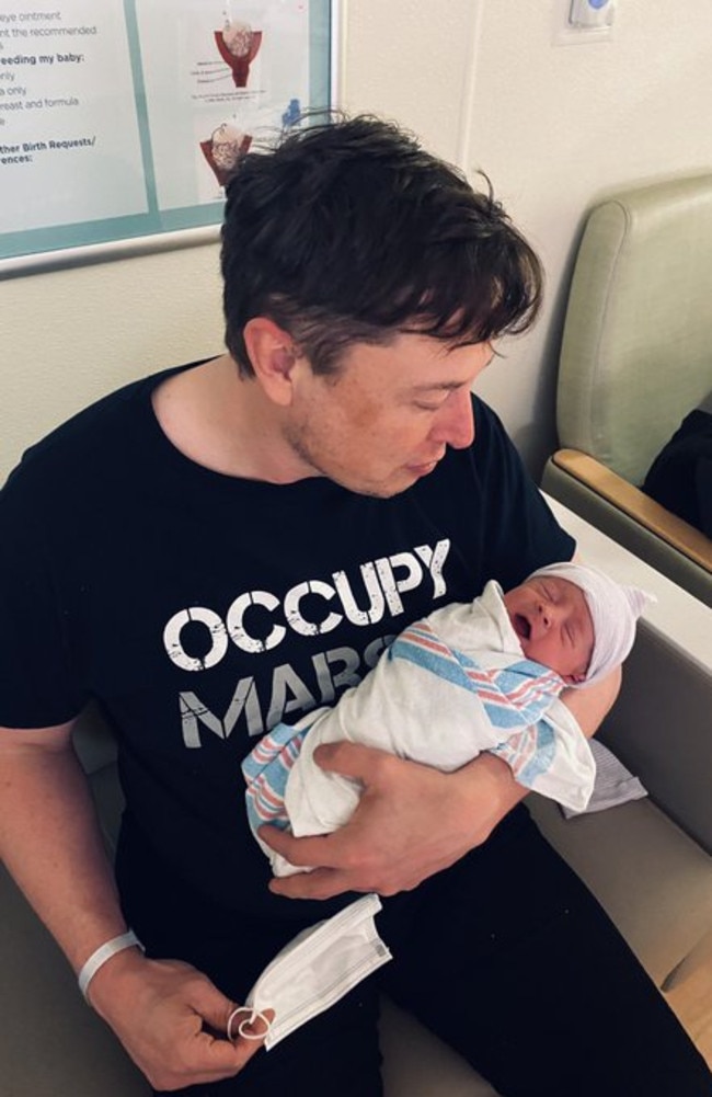 Elon Musk and Grimes’ baby boy ‘X Æ A-12 Musk’ was born in 2020. Picture: Twitter