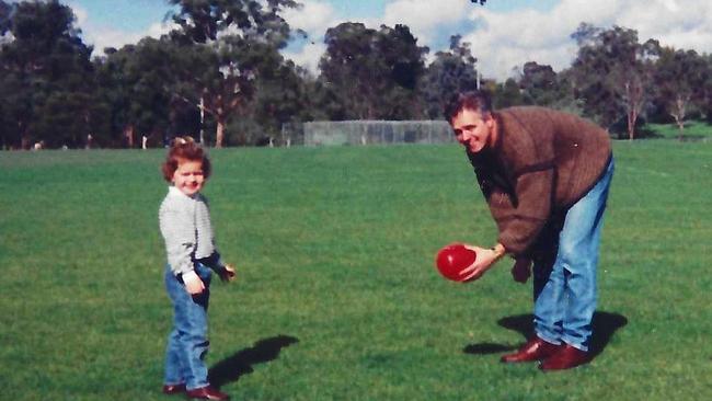 Footy was a pillar of Meg’s relationship with her dad. Picture: Instagram