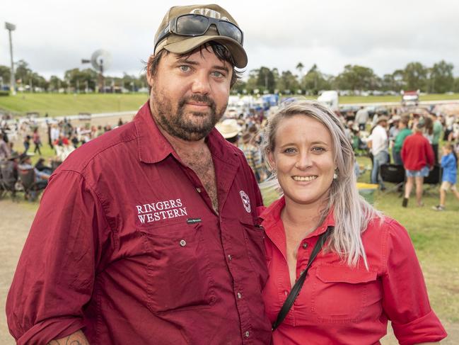 James Wilson and Jaimie Holland at Meatstock, Toowoomba Showgrounds. Saturday, April 9, 2022. Picture: Nev Madsen.