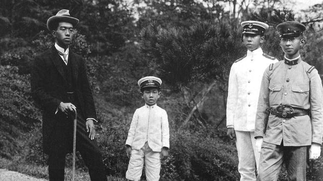 History. Japan's Emperor Taisho's four sons Hirohito, Takahito, Nobuhito and Yasuhito in 1921. Public domain image