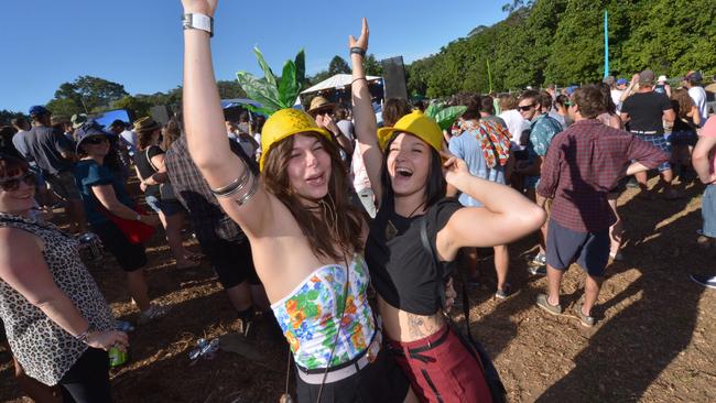 Abbey Cooper and Kellie Holt at the Big Pineapple Music Festival in 2013. Picture: John McCutcheon