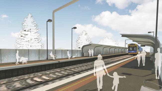 An artist's impression of what Southland train station will look like.