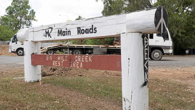 The old timber sign at the Six Mile Creek rest area will be either renovated or replaced entirely. Picture: Jacob Carson