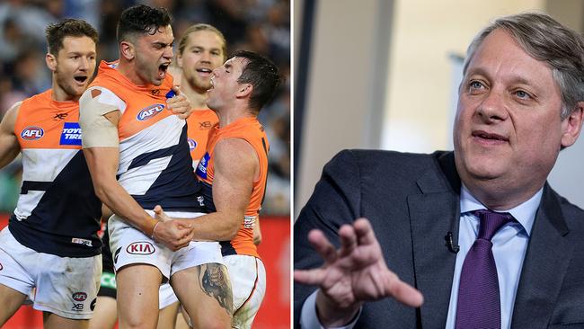 Pimco's group chief investment officer Dan Ivascyn will be at the MCG tomorrow to cheer on the GWS Giants (left).