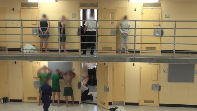 Stills from video supplied by NSW Corrective Services of raids at Parklea Prison.