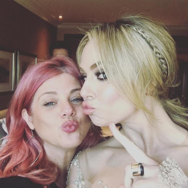 Renya Xydis and Jessica Marais ... "My angel good luck tonight #jessicamarais Nominated for 3 awards So blessed that I get to work with you #melbourne #logies #lovechild Using @wellapro_anz @haircareaust @cloudnineoz @dysonhair #wellaproanz #dysonsupersonic #cloudnineoz #haircareaust MAKEUP BY @maxmade" Picture: Instagram