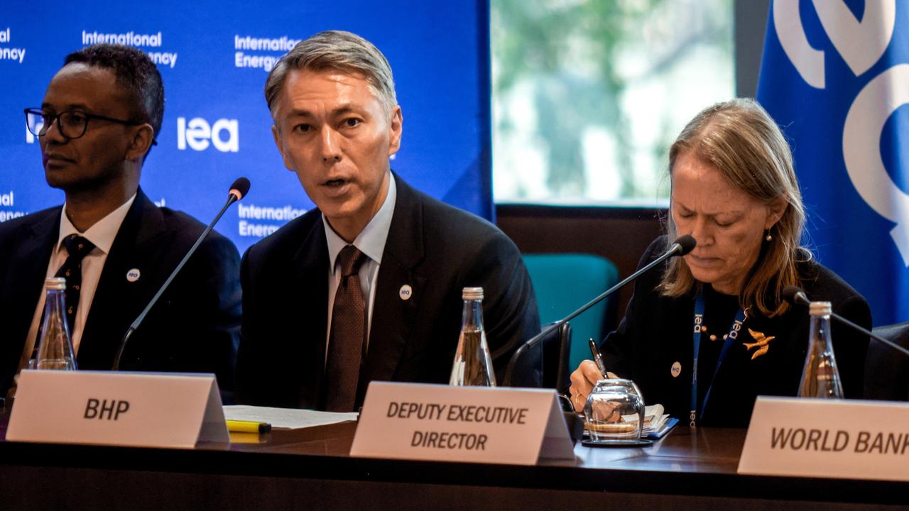 BHP CEO Mike Henry speaks at the IEA Critical Minerals and Clean Energy Summit in Paris on September 28, 2023. Picture: Supplied