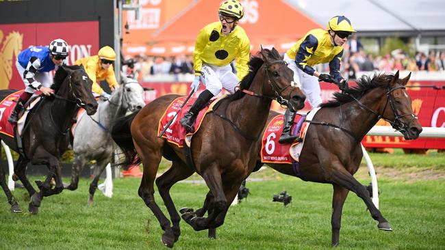 Jockey Mark Zahra has decided to stick with Caulfield Cup winner Without A Fight in Tuesday week’s Melbourne Cup. Picture: Getty Images.