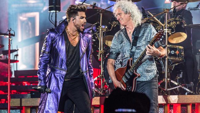 Queen and Adam Lambert in concert at AAMI Park, Melbourne. Picture: Jake Nowakowski