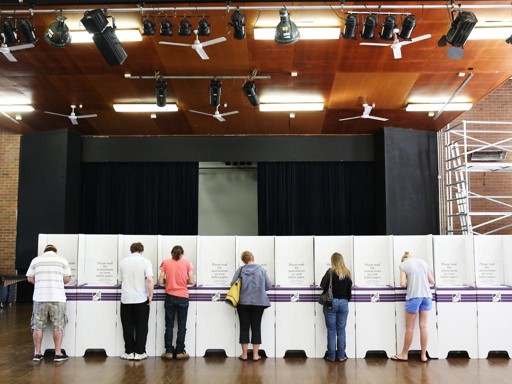 Similar to election day, booths will be set up at local schools, halls and churches. Picture: Brendon Thorne/Bloomberg via Getty Images