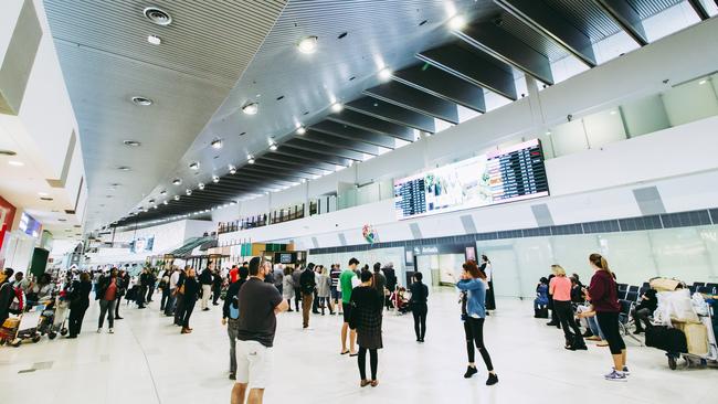 Inside Perth Airport.