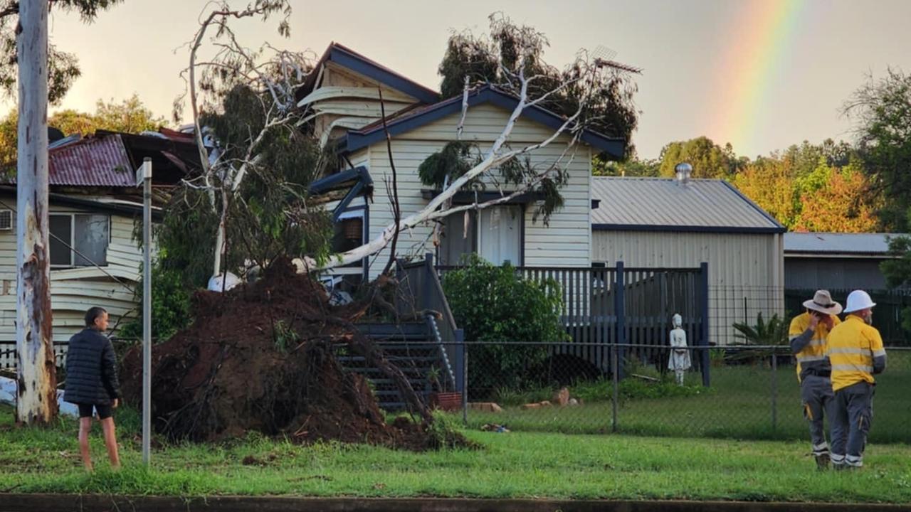 A tree has fallen onto a house and damaged it in Kingaroy. Picture: Kim Anderson