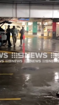 Australia Fair carpark flooded during wild storm