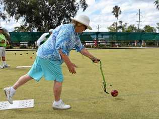 Robyn Buckley at the inaugural Cancer Council Bowls Day Fundraiser at Dalby Bowls Club, 2018. Picture: Ebony Graveur