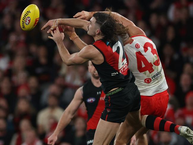 Sam Draper was looking dangerous against the Swans but Melican helped nullify him in the second half. Picture: Daniel Pockett/Getty Images