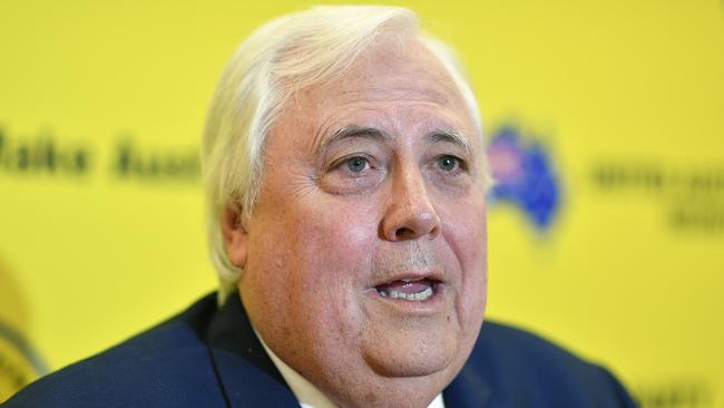 Clive Palmer plans to spend at least $50 million on his federal election campaign for the United Australia Party. Picture: AAP