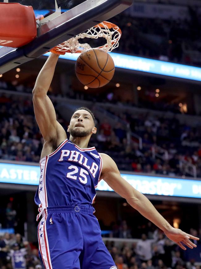 Power dunk ... Ben Simmons in action today. Photo: Getty Images