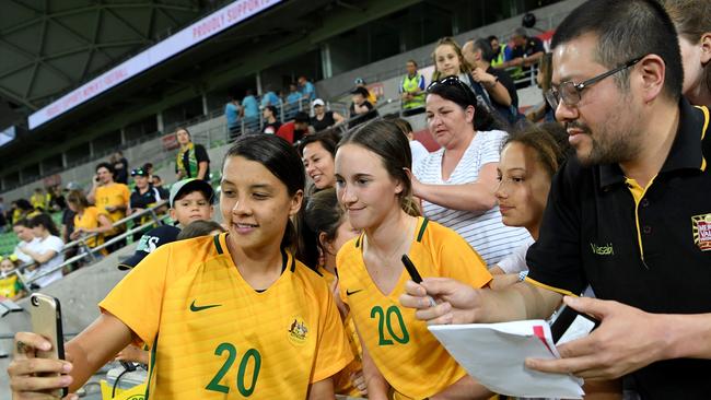 Sam Kerr was a fan favourite after her heroics against China.