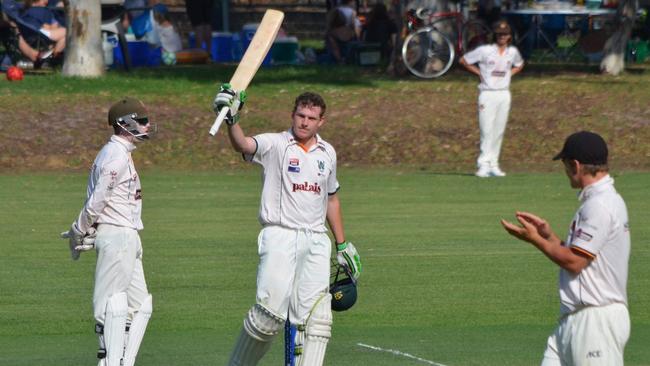 Woodville batsman Jacob Dickman made 91 not out in his side’s stunning come-from-behind win against Kensington at home on Saturday. Picture: Supplied