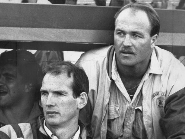 Wayne Bennett (L) was Brisbane’s inaugural coach.