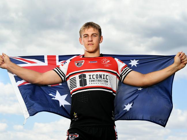 Kirwan High student Kaiden Lahrs was selected for the Australian schoolboys rugby league team. Picture: Shae Beplate.