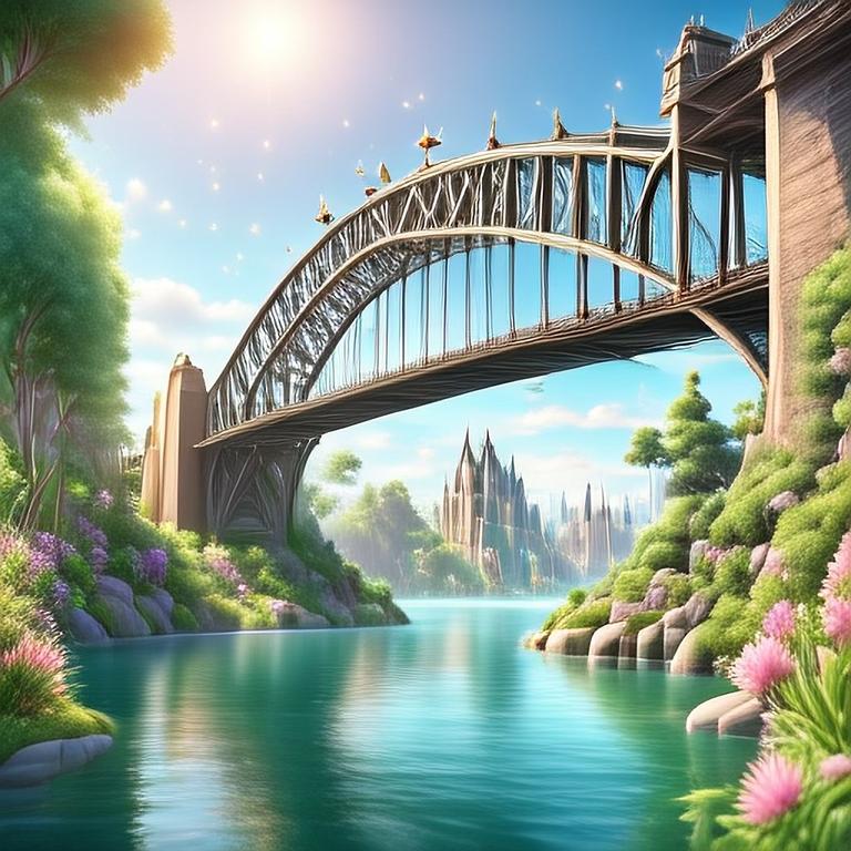 The Sydney Harbour Bridge in a fantasy theme using Apple's Image Playground.