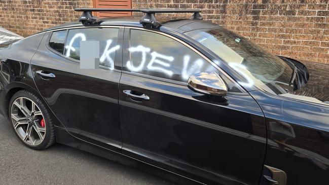 Anti-Semitic graffiti sprayed on See Lane in Kingsford on Saturday. Picture: Supplied