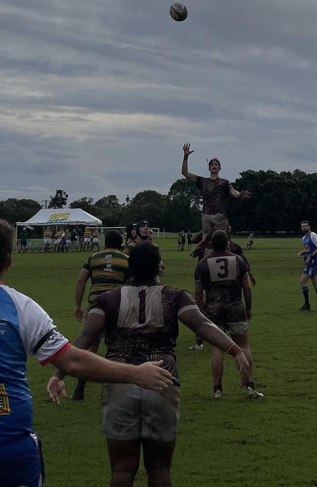 St Peters prop Moe Koroi throwing the ball into the lineout.