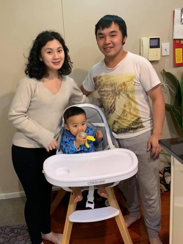 Lyn Kim Do and her husband Hoang Thanh Le with baby Hoang Vinh Le.