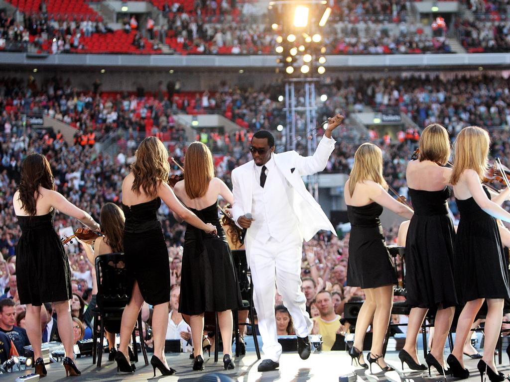 The rapper performs on stage at the Concert for Diana at Wembley Stadium in 2007. Picture: Getty Images/Getty Images