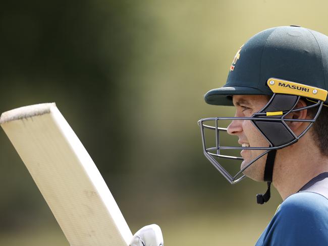 SOUTHAMPTON, ENGLAND - JULY 21: Alex Carey of Australia bats  during a training session at The Ageas Bowl in Southampton on July 21, 2019, ahead of the first Ashes cricket test match between Australia and England at Edgbaston. (Photo by Ryan Pierse/Getty Images)