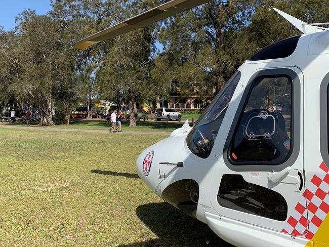 A man has been flown to hospital by Westpac Rescue a crash at Long Jetty.