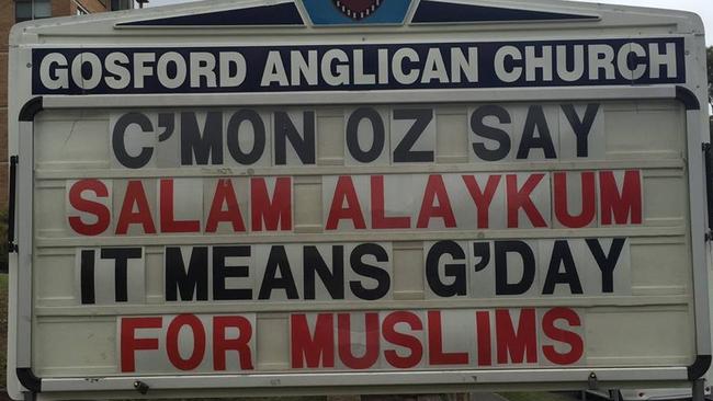 The Muslim-themed signs raise the hackles of critics. Source: Facebook