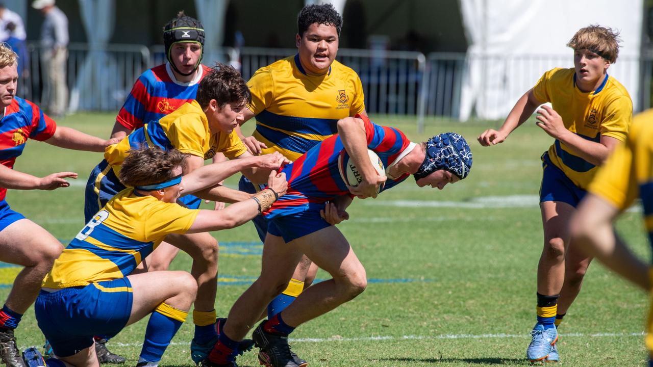 Downlands 15A vs TGS 15A. 2024 O'Callaghan Cup day at Downlands College. Photo by Nev Madsen