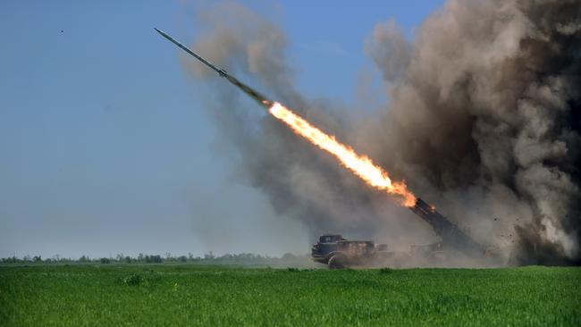 Ukraine’s army fires on Russian positions from the Mykolaiv Oblast region. Picture: Gary Ramage