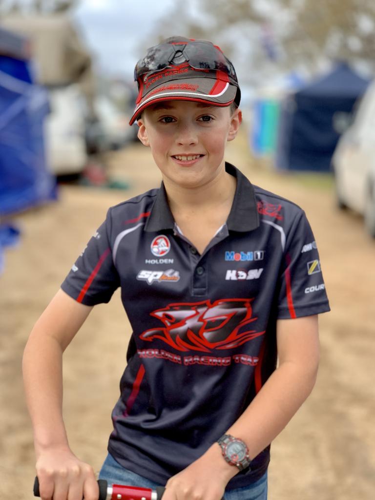 Pictured is Race fan Cooper Griggs (10) pictured on 'The Hill" campsite ahead of the 2018 Supercheap Auto Bathurst 1000. Picture: Richard Dobson (shot on the iPhone XS Max)